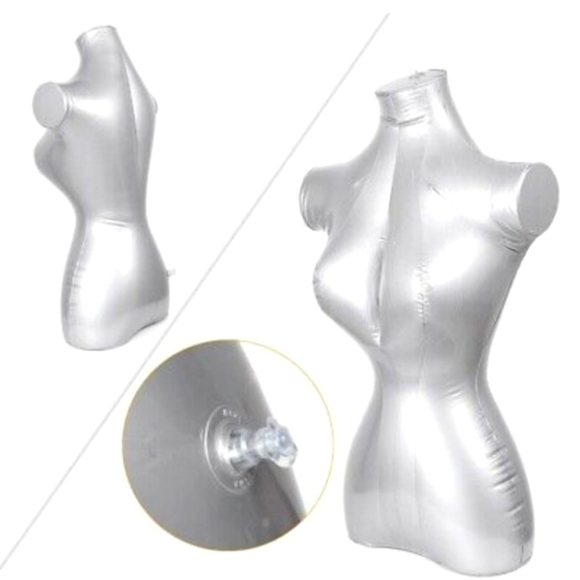 Female Model Tailors Inflatable Manikin Silver BODY Form Display Torso Fashion - Picture 2 of 12